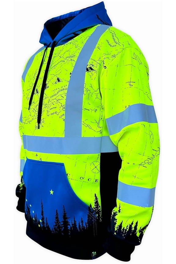 Men's SS360º Alaska - Class 3 - Type-R - Reflective Safety Hoodie, Yellow - Small