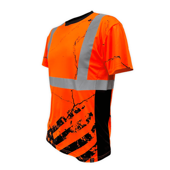 SafetyShirtz Men's SS360 American Grit - Class 2 - Type-R - Reflective Safety Tee, Orange - XX-Large