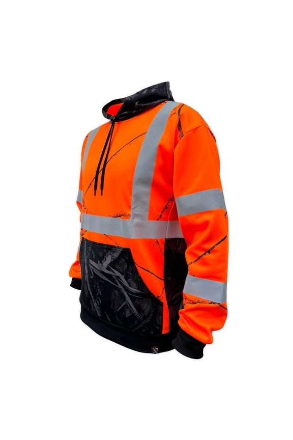 Men's SS360 Daybreak Camo - Class 3 - Type-R - Reflective Safety Hoodie, Orange - 3X-Large