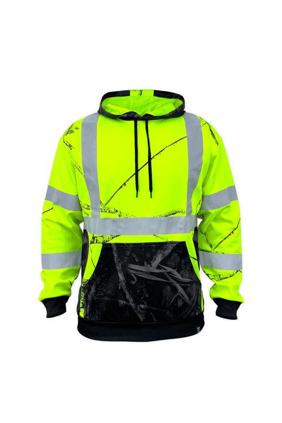 Men's SS360 Daybreak Camo - Class 3 - Type-R - Reflective Safety Hoodie, Yellow - 3X-Large
