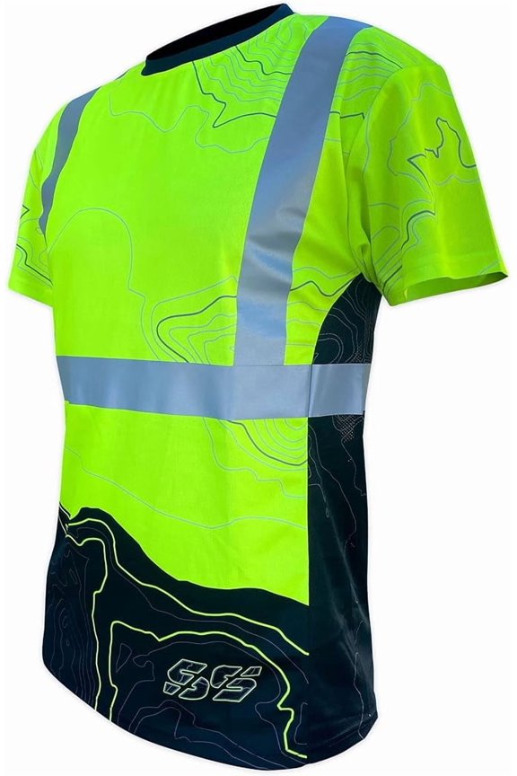 Men's SS360 Topo - Class 2 - Type-R - UPF 40 - Reflective Safety Shirt, Yellow - Large