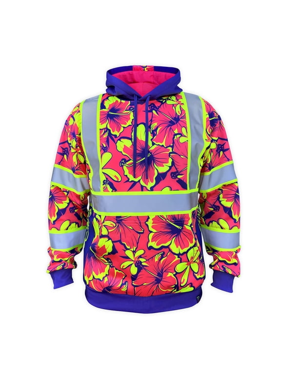 Men's SS360º Tropic Heat - Type-O - Enhanced Visibility - Reflective Hoodie, Pink - 3X-Large
