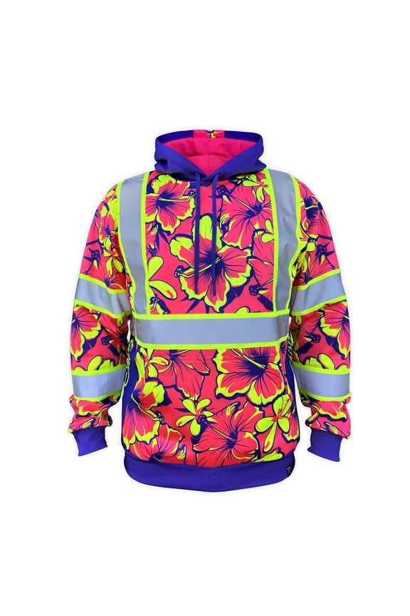 Men's SS360º Tropic Heat - Type-O - Enhanced Visibility - Reflective Hoodie, Pink - X-Large
