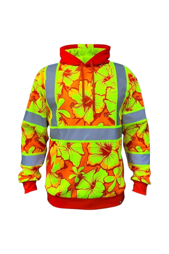 Men's SS360 Tropic Heat - Type-R - Class 3 - Reflective Hoodie, Orange - Large