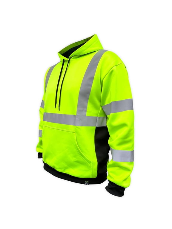 SS360º Basic Hi Vis Hoodie for Men - Heavy-Duty Polyester with Soft Combed Fleece Interior - Class 3 Type R - Meets ANSI/ISEA 107-2015, Yellow - 3X-Large