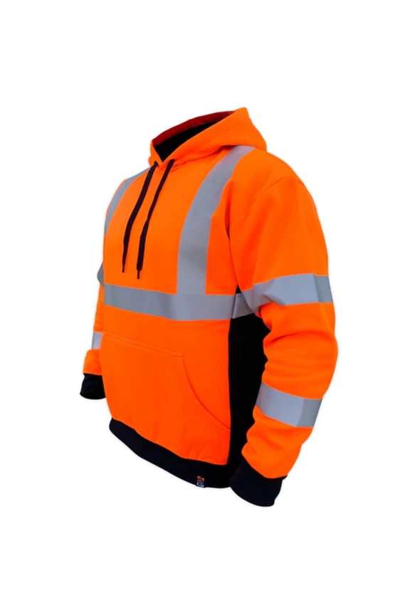 SS360º Basic Hi Vis Hoodie for Men - Heavy-Duty Polyester with Soft Combed Fleece Interior - Class 3 Type R - Meets ANSI/ISEA 107-2015, Orange - 4X-Large