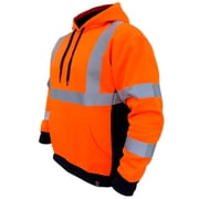 SafetyShirtz SS360  Basic Hi Vis Hoodie for Men - Heavy-Duty Polyester with Soft Combed Fleece Interior - Class 3 Type R - Meets ANSI/ISEA 107-2015, Orange - X-Large