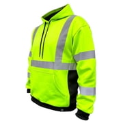 SafetyShirtz SS360  Basic Hi Vis Hoodie for Men - Heavy-Duty Polyester with Soft Combed Fleece Interior - Class 3 Type R - Meets ANSI/ISEA 107-2015, Yellow - 4X-Large