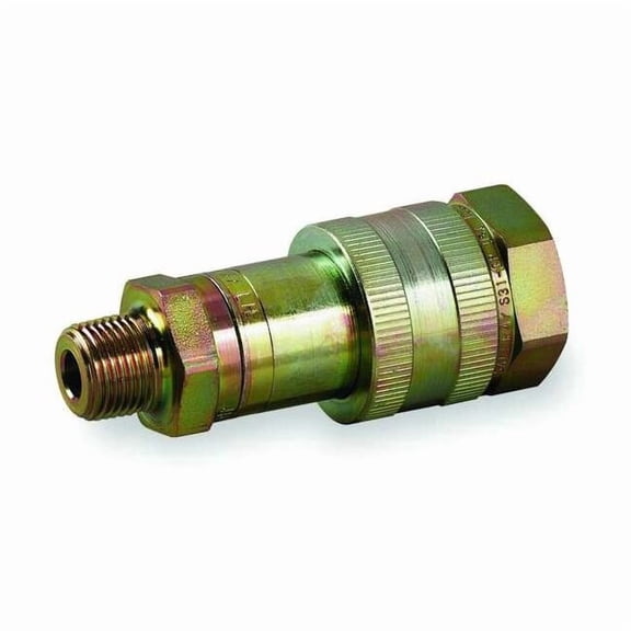 Hydraulic Quick Connect Hose Coupling, Steel Body, Thread-to-Connect Lock, 3/8"-18 Thread Size