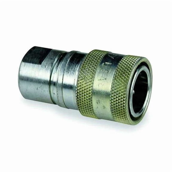 Hydraulic Quick Connect Hose Coupling, Steel Body, Push-to-Connect Lock, 1/2"-14 Thread Size