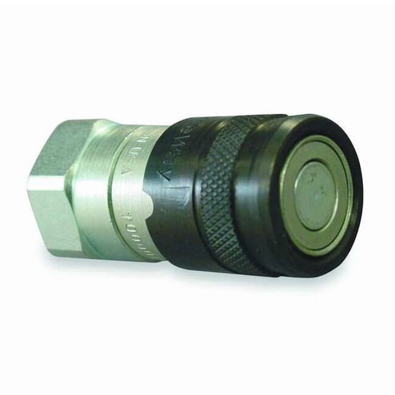 Hydraulic Quick Connect Hose Coupling, Steel Body, Push-to-Connect Lock, 3/4"-14 Thread Size