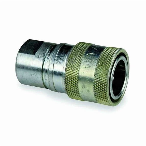 Hydraulic Quick Connect Hose Coupling, Steel Body, Push-to-Connect Lock, 3/4"-14 Thread Size