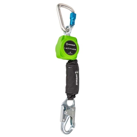 Safewaze 019-5048 Latitude 6' Single Web SRL-P: Alu Carabiner, Snap Hook