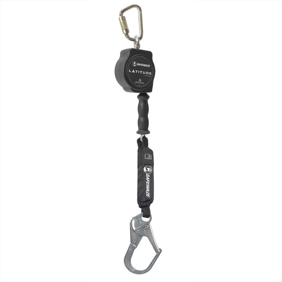 Safewaze SW8008-10-RBH Latitude HD 10' Single Cable SRL: Carabiner, Rebar Hook