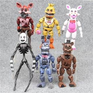 5 PCS Set Inspired by Featured Five Nights at Freddy?s Security Breach  PizzaPlex FNAF Action Figures Toys 2021 Dolls All Kids Children Christmas  Cake Guitar Toppers Holiday Party 6 inches 