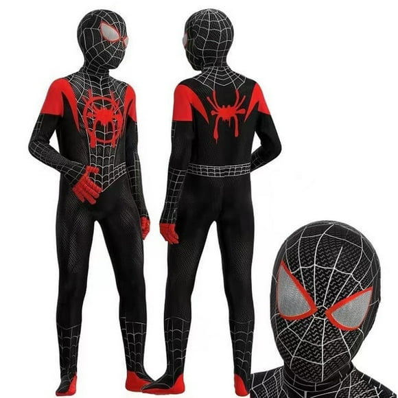 Safeydaddy Kids Spiderhero Cosplay Miles Boys Jumpsuit Zentai Costume Fancy Dress for Children Halloween Cosplay Bodysuit for Boys, Halloween Gifts for Super Hero Fans