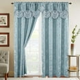thumbnail image 1 of Saffa Collection 2-Piece Drape Set with Attached Valance, Quality Fabric for Privacy and Sun Protection, 54 x 84 inches, Gold, 1 of 4
