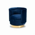 thumbnail image 1 of Baxton Studio Saffi Glam and Luxe Royal Blue Velvet Fabric Upholstered Gold Finished Swivel Accent Chair, 1 of 9