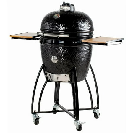 Saffire Kamado—Large Ceramic Grill and Smoker, Black - Black