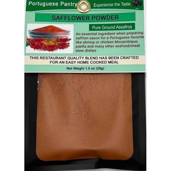 Portuguese Pantry Safflower Powder Pure Ground Portuguese Saffron 1 oz