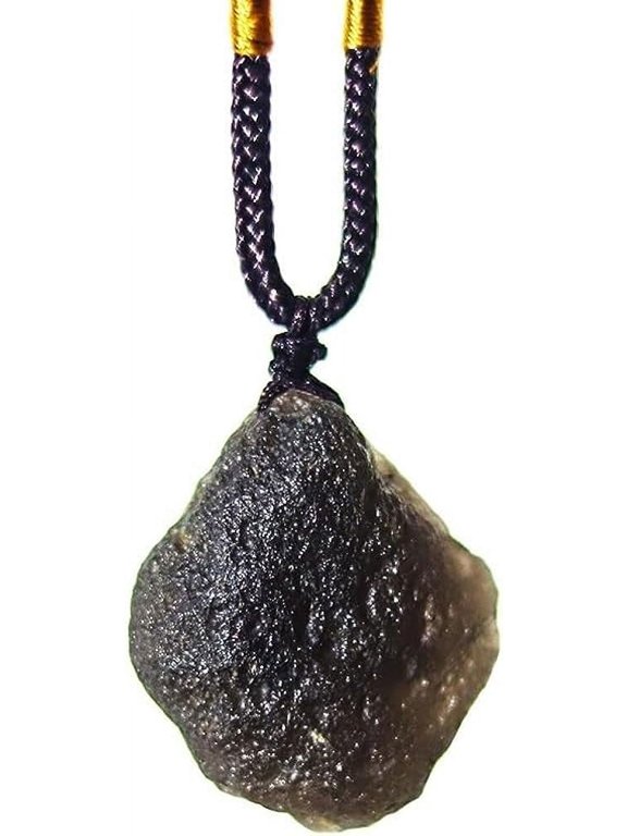 Saffordite Cintamani Stone Necklace,Genuine Arizona Obsidian Tektite Raw Crystals,Irregular Shape
