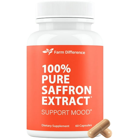 Saffron Extract Capsules - Pure Saffron Supplement - 88.5mg Pills - Eye & Mood Support - Made in USA