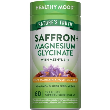 Saffron Extract Capsules | With Magnesium Glycinate and Vitamin B-12 | 60 Count | by Nature's Truth