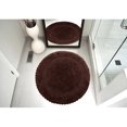 thumbnail image 1 of Saffron Fabs 36 Inches Round Cotton Bath Rug Reversible Hand Knitted Crochet Border Chocolate, 1 of 5