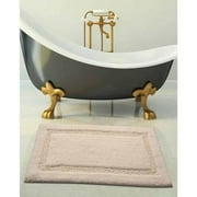 Saffron Fabs Bath Rug 2-Piece Set Solid Color, Textured Border, Pattern Regency, Assorted Colors and Sizes