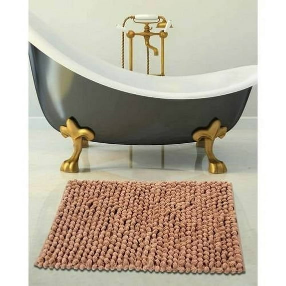 Saffron Fabs Bath Rug Cotton and Microfiber, Solid Color Microfiber Bubble Loop Pattern, Assorted Colors and Sizes