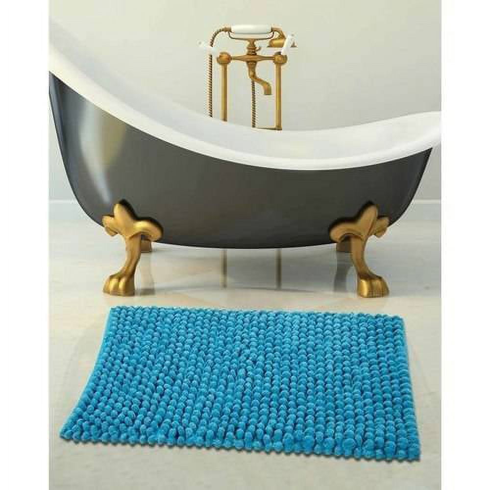 Arctic Blue Cotton and Microfiber 36" x 24" Luxurious Bath Rug