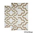 thumbnail image 1 of Saffron Fabs  Cotton Quatrefoil Bath Rug (Set of 2) White/Beige 24 x 17 & 34 x 21, 1 of 5