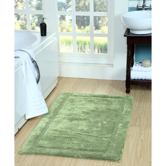 Saffron Fabs Cotton Regency Bath Rug Sage Green 22 x 34