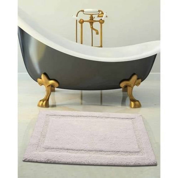 Saffron Fabs Cotton Regency Bath Rug (Set of 2) White 24 x 17 & 34 x 21