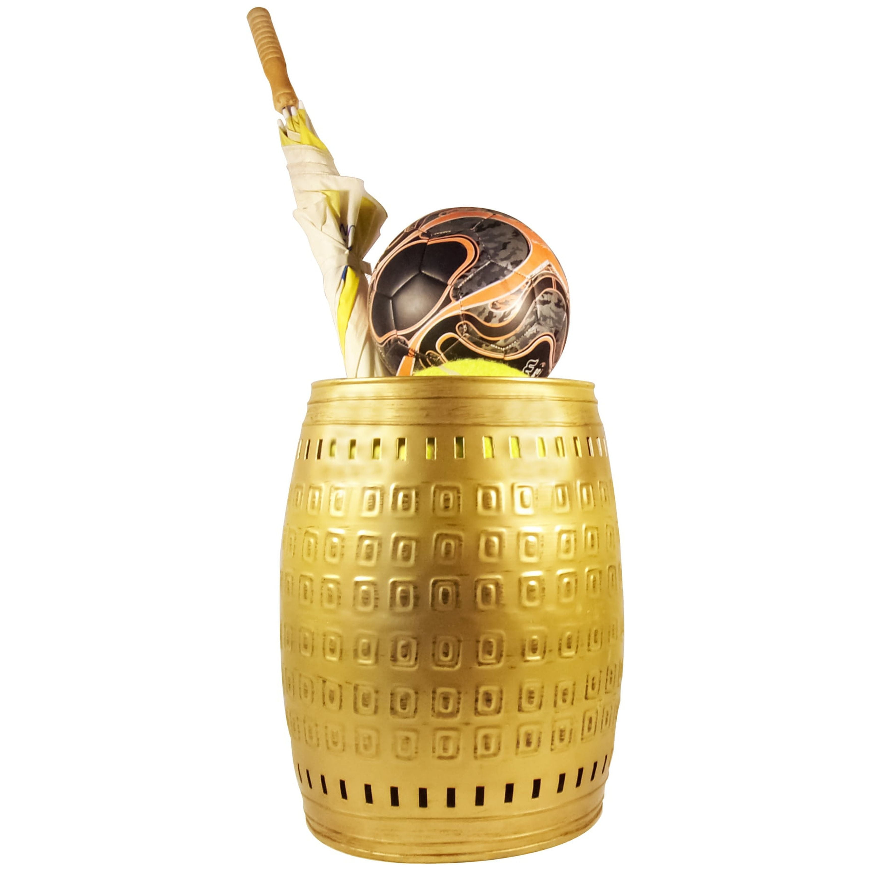 Moroccan-Inspired Brushed Gold Metal Multi-Purpose Stool/Table