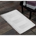 thumbnail image 1 of Saffron Fabs SPA Bath Rug, Reversible Hand Woven Crochet Lace Border Solid Textured Stripes Pattern, Assorted Colors and Sizes, 1 of 2