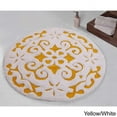 thumbnail image 1 of Saffron Fabs  Soft Cotton, Non-Skid, Damask Pattern, 200 GSF 36-inch Round Bath Rug Yellow, 1 of 5