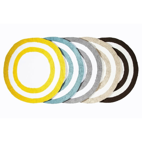 Saffron Fabs Soft Cotton, Reversible, Two-tone Pattern, 200 GSF 36-inch Round Bath Rug Coral/White