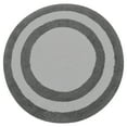 thumbnail image 1 of Saffron Fabs  Soft Cotton, Reversible, Two-tone Pattern, 200 GSF 36-inch Round Bath Rug Gray/White, 1 of 5