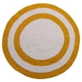thumbnail image 1 of Saffron Fabs  Soft Cotton, Reversible, Two-tone Pattern, 200 GSF 36-inch Round Bath Rug Yellow/White, 1 of 5