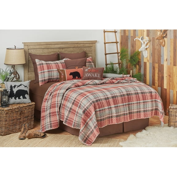 Saffron Plaid Twin 2 Piece Quilt Set