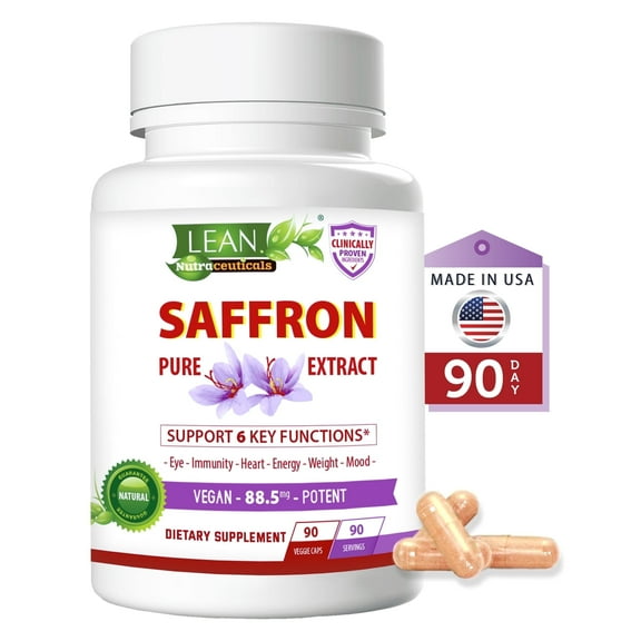 LEAN Nutraceuticals Saffron Extract Dietary Supplement 90 Capsules