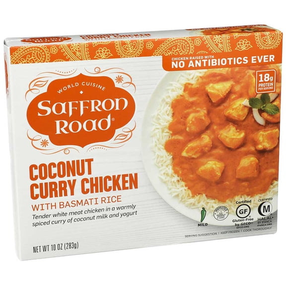 Saffron Road Coconut Curry Chicken with Basmati Rice, 10 Ounce -- 8 per case.