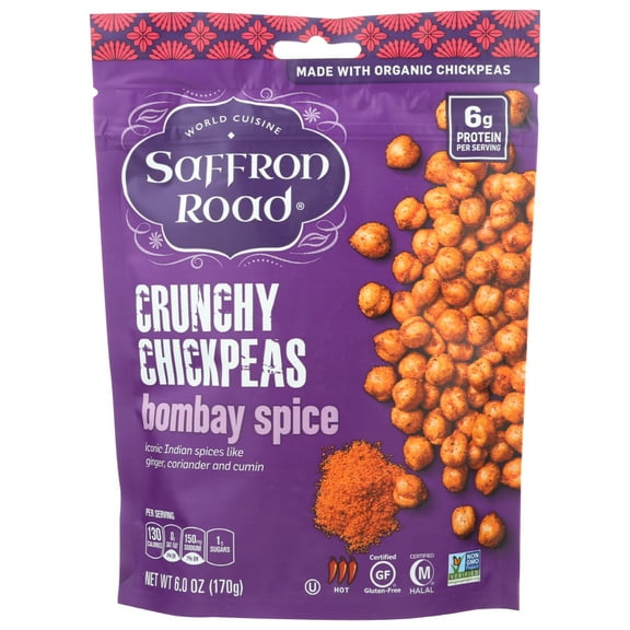 Saffron Road Crunchy Chickpeas Bombay Spices, 6 Oz