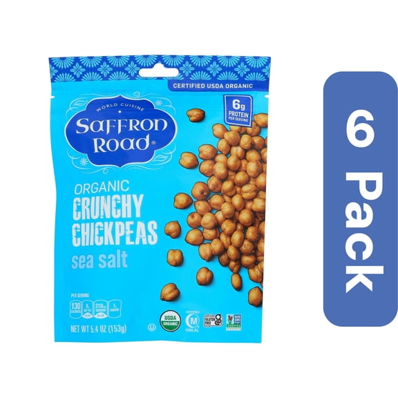 Saffron Road Crunchy Chickpeas Sea Salt 5.4 oz (Pack Of 6)