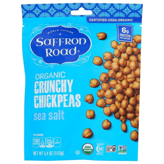 Saffron Road Crunchy Chickpeas Sea Salt, 6 Oz