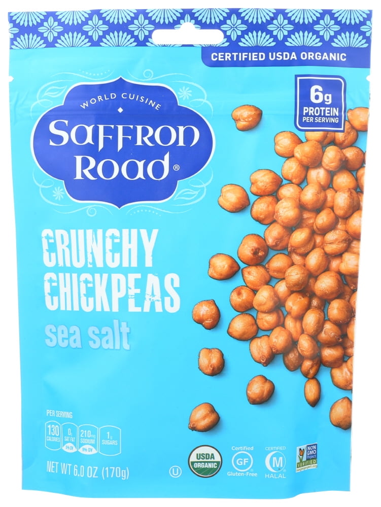 Saffron Road Crunchy Chickpeas Sea Salt, 6 Oz