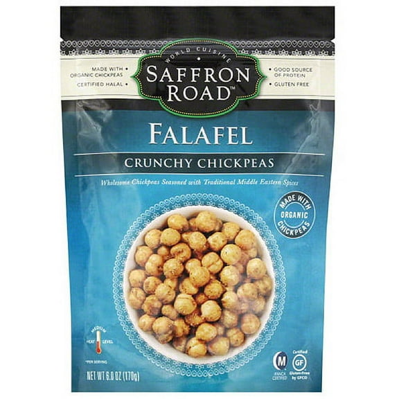 Saffron Road Falafel Crunchy Chickpeas, 6 oz, (Pack of 8)