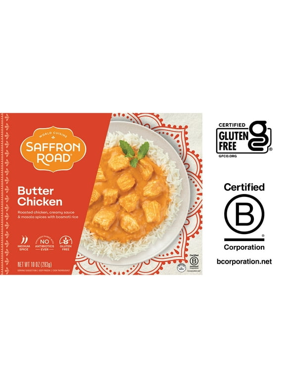 Saffron Road Gluten-Free Butter Chicken Indian Meal, 10 oz (Frozen)