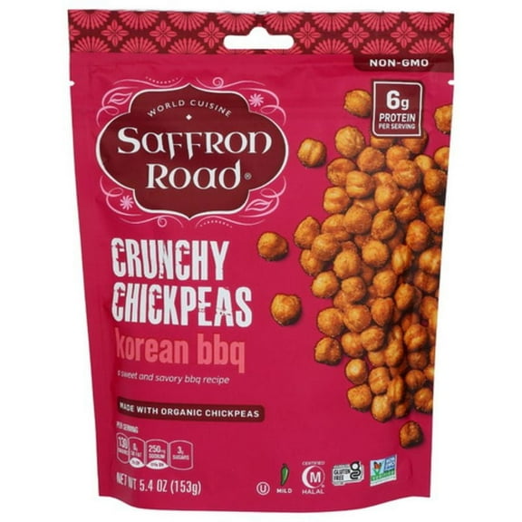 Saffron Road Korean BBQ Crunchy Chickpeas 5.4 oz Pack of 2